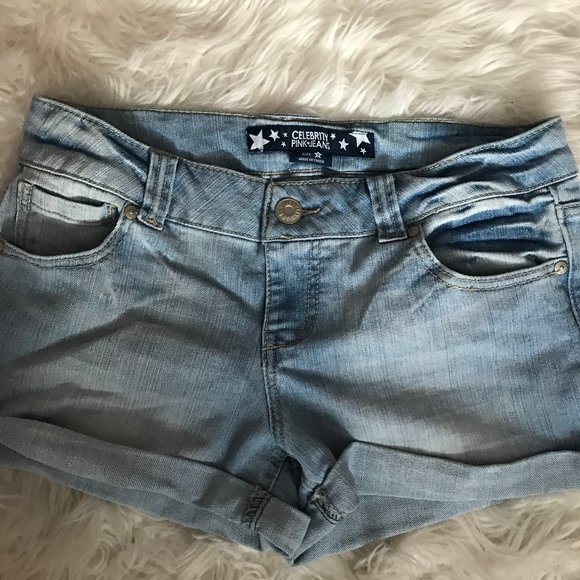 Celebrity Pink Pants - Celebrity Pink Light Wash Denim Shorts